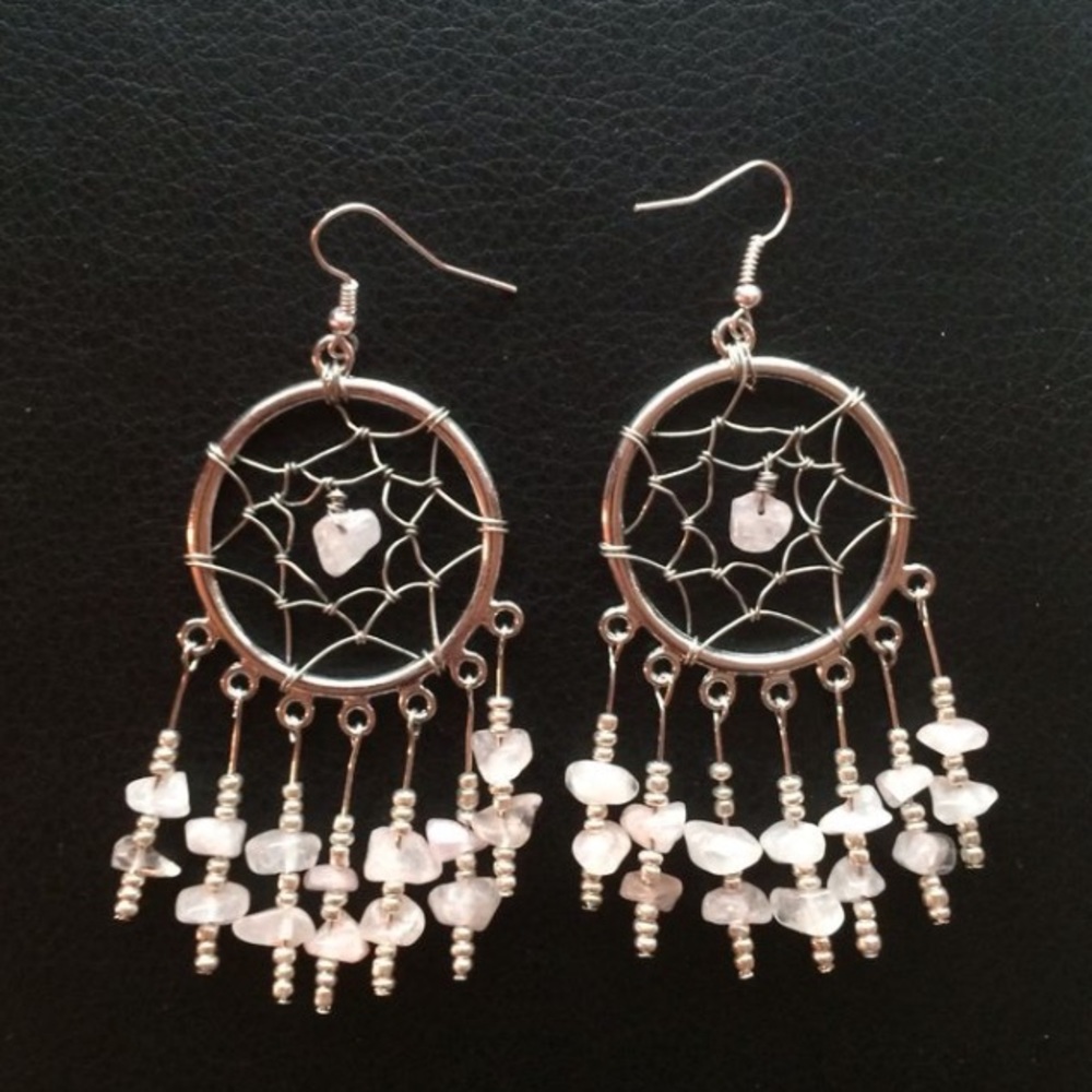 Rose Quartz Dreamcatcher earrings